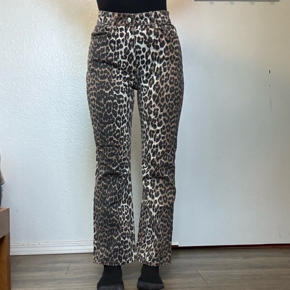Ganni betzy crop Animal Print jeans